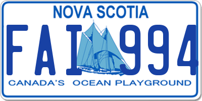 NS license plate FAI994