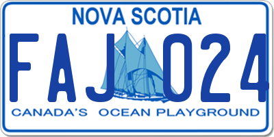 NS license plate FAJ024