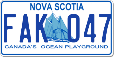 NS license plate FAK047