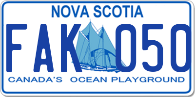 NS license plate FAK050