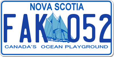 NS license plate FAK052
