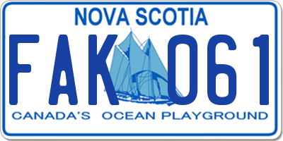 NS license plate FAK061