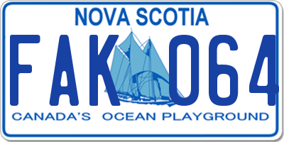 NS license plate FAK064