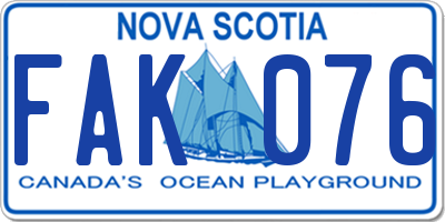NS license plate FAK076