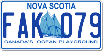 NS license plate FAK079