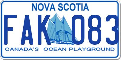 NS license plate FAK083