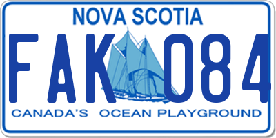 NS license plate FAK084
