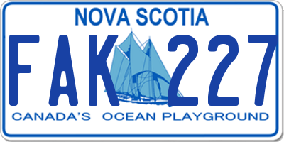 NS license plate FAK227