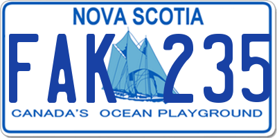 NS license plate FAK235