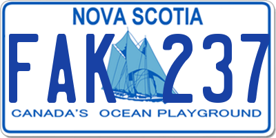 NS license plate FAK237