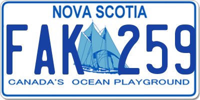 NS license plate FAK259