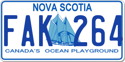 NS license plate FAK264