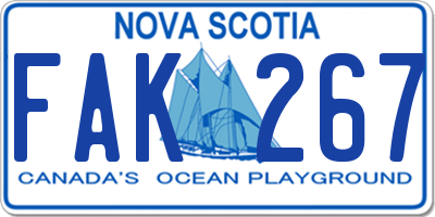 NS license plate FAK267