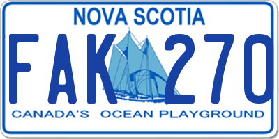 NS license plate FAK270