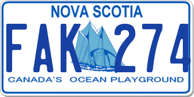 NS license plate FAK274