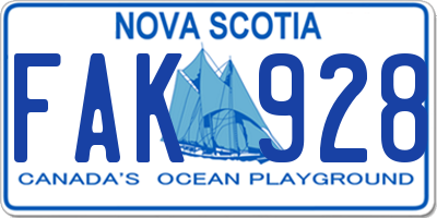 NS license plate FAK928