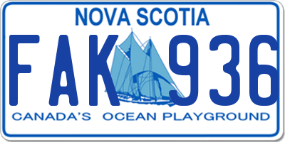 NS license plate FAK936