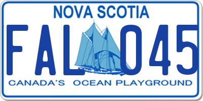 NS license plate FAL045