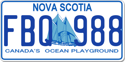 NS license plate FBQ988