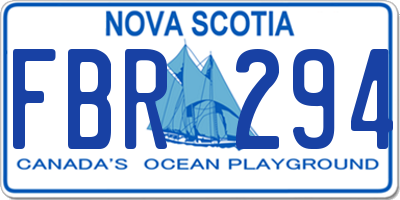 NS license plate FBR294