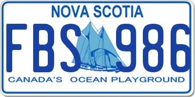 NS license plate FBS986