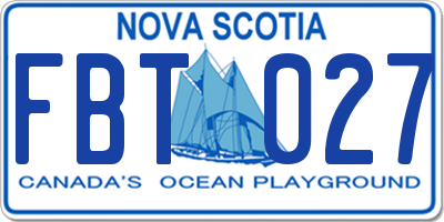 NS license plate FBT027