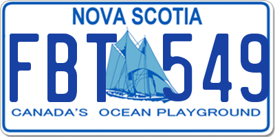 NS license plate FBT549