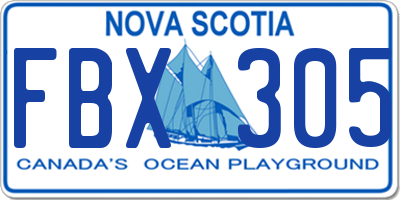 NS license plate FBX305