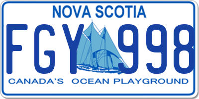 NS license plate FGY998
