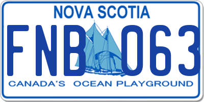 NS license plate FNB063