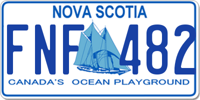 NS license plate FNF482