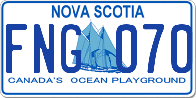 NS license plate FNG070