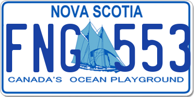NS license plate FNG553