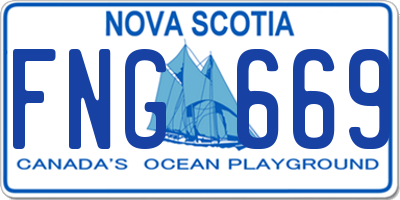 NS license plate FNG669