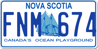 NS license plate FNM674