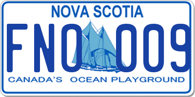 NS license plate FNO009