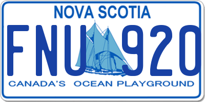 NS license plate FNU920