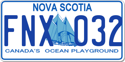 NS license plate FNX032