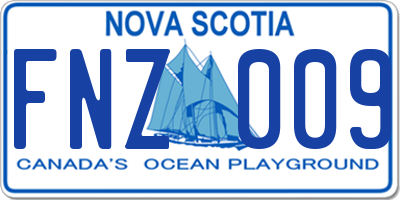 NS license plate FNZ009