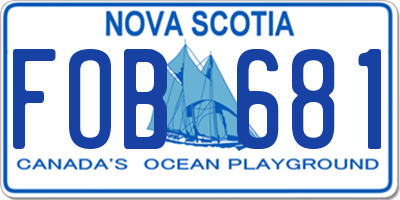 NS license plate FOB681