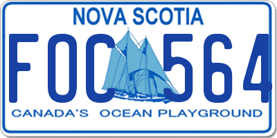 NS license plate FOC564