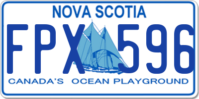 NS license plate FPX596