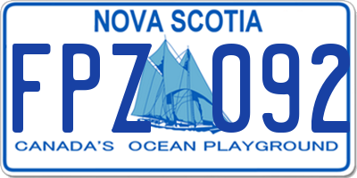 NS license plate FPZ092