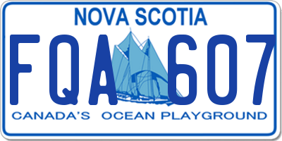 NS license plate FQA607