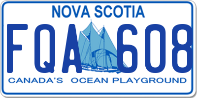 NS license plate FQA608