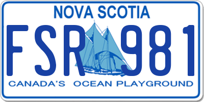 NS license plate FSR981