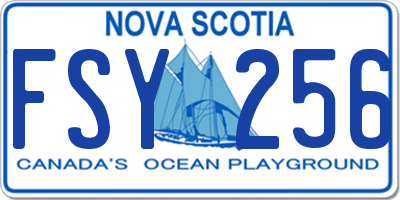 NS license plate FSY256