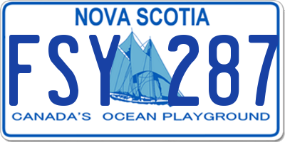 NS license plate FSY287