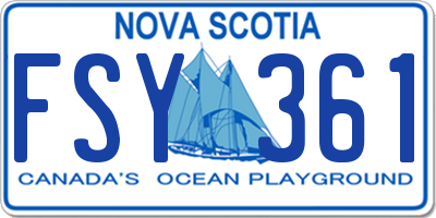 NS license plate FSY361