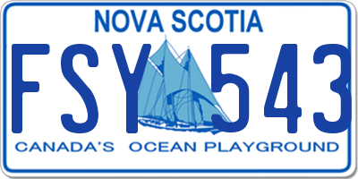 NS license plate FSY543